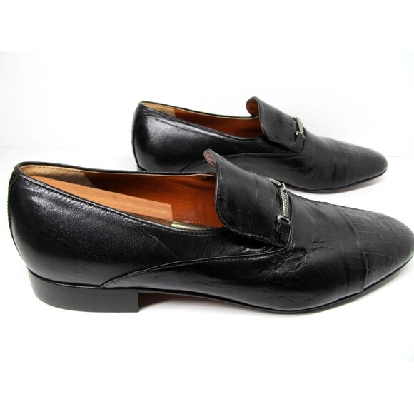C A Anthony Italy Mens Black Leather Captoe Horsebit Loafers Size US 13 EUR 46 - Picture 8 of 16
